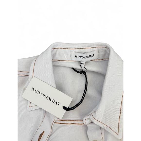 WeWoreWhat Boyfriend Button Down Shirt Women’s XS/S White NEW Oversized Top - Picture 4 of 6